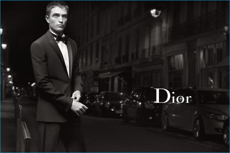 Robert Pattinson dons a tuxedo for Dior Homme's spring-summer 2017 campaign.