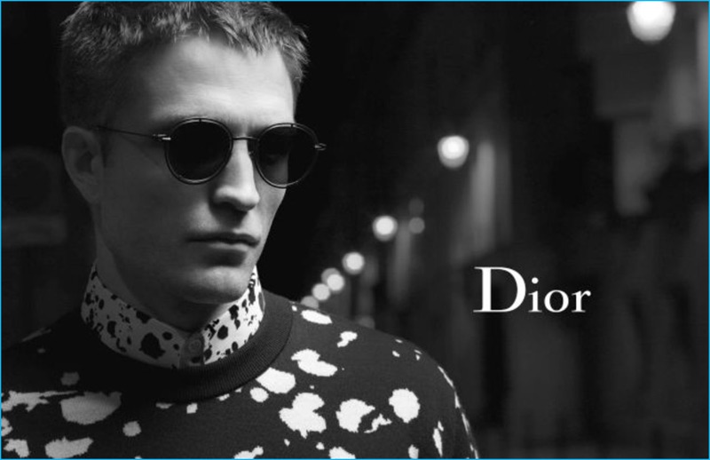 Robert Pattinson sports a bleached print for Dior Homme's spring-summer 2017 campaign.