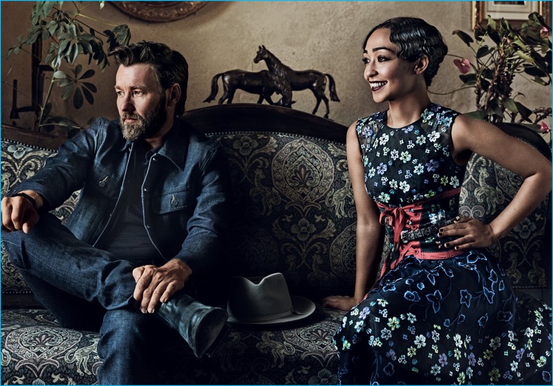 Mario Testino photographs Loving co-stars Joel Edgerton and Ruth Negga for Vogue.