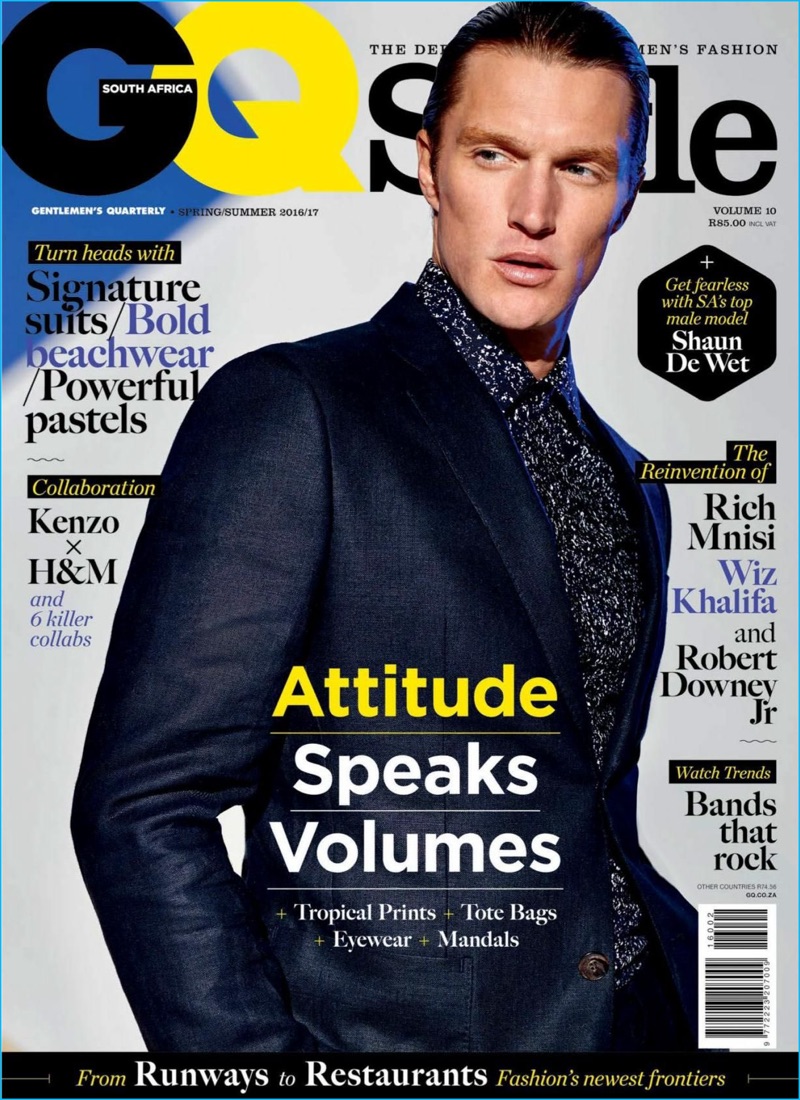 Shaun DeWet covers the spring-summer 2016/17 issue of GQ Style South Africa.