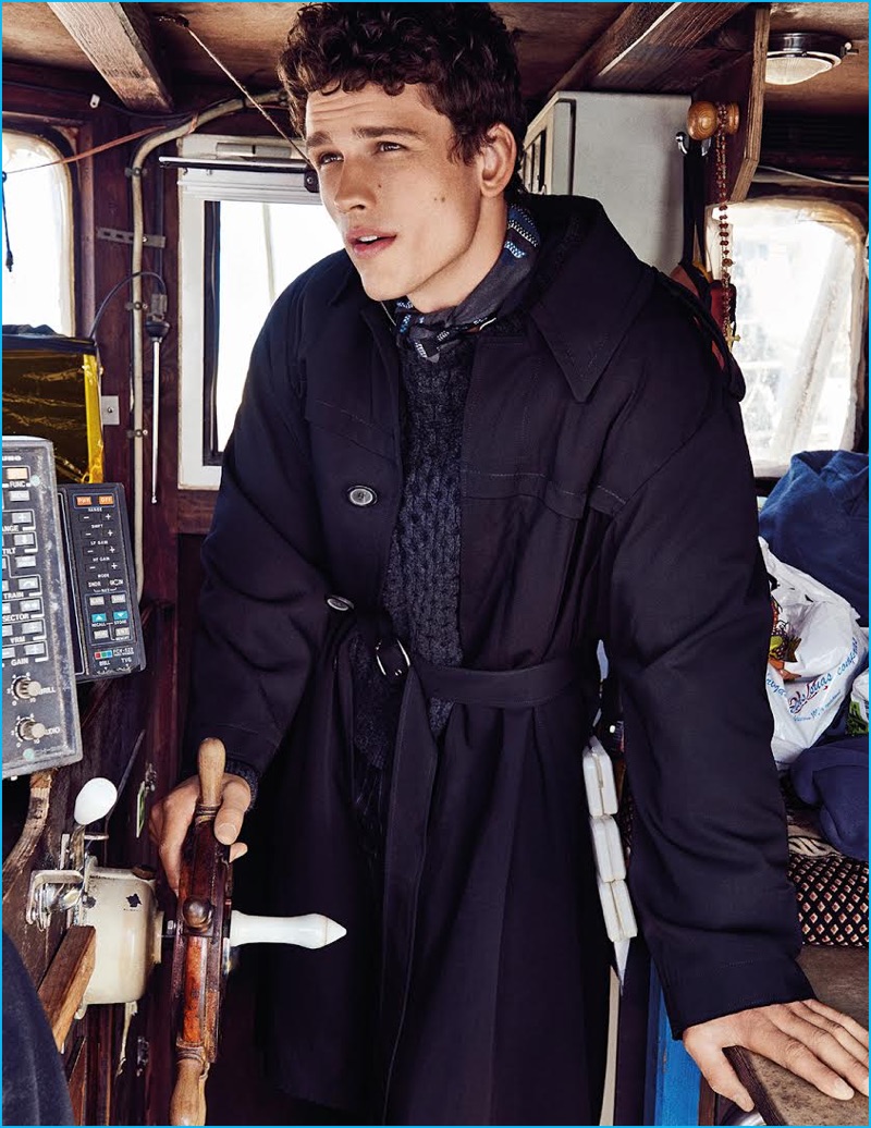 Jan Kralicek outfits Simon Nessman in Calvin Klein Collection, Ermenegildo Zegna, Tommy Hilfiger, and Bottega Veneta for GQ Portugal.