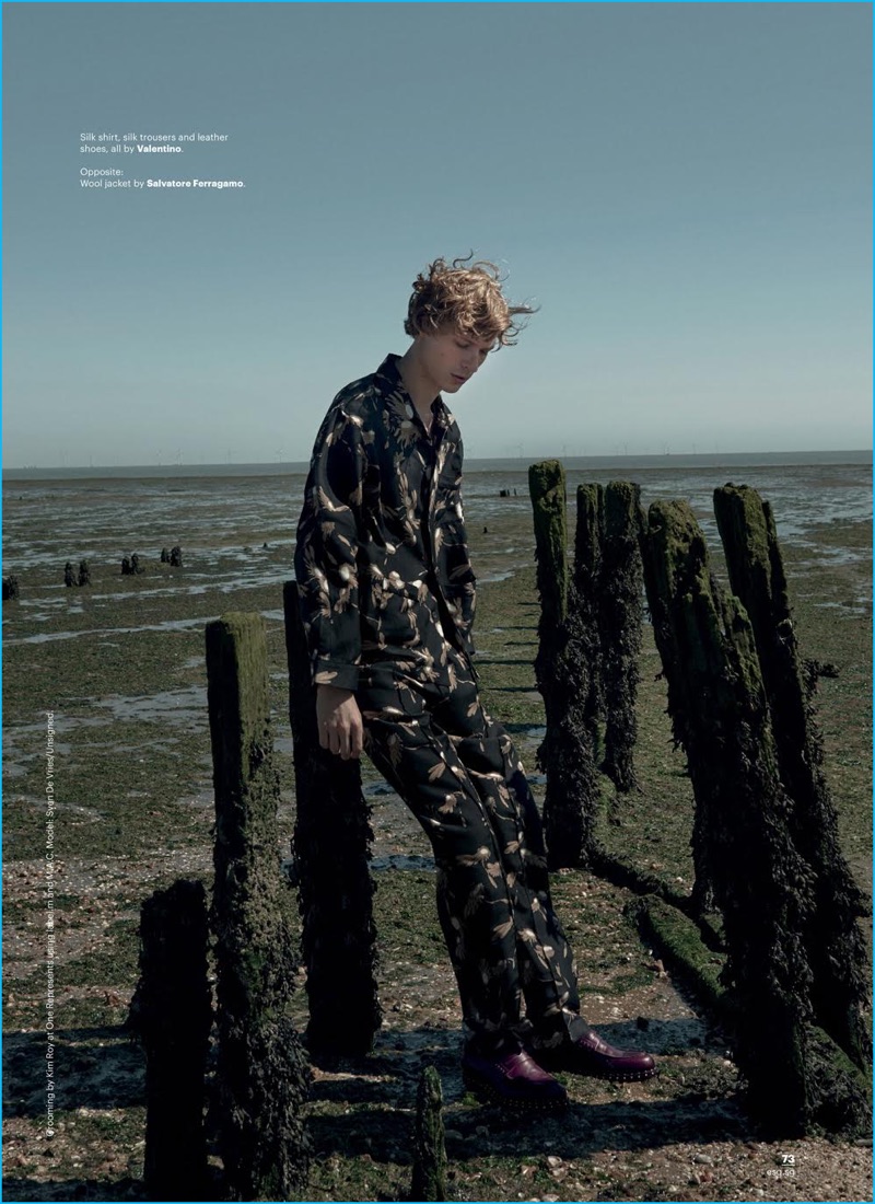 Sven de Vries pictured in a head to toe look from Valentino for Esquire Singapore.