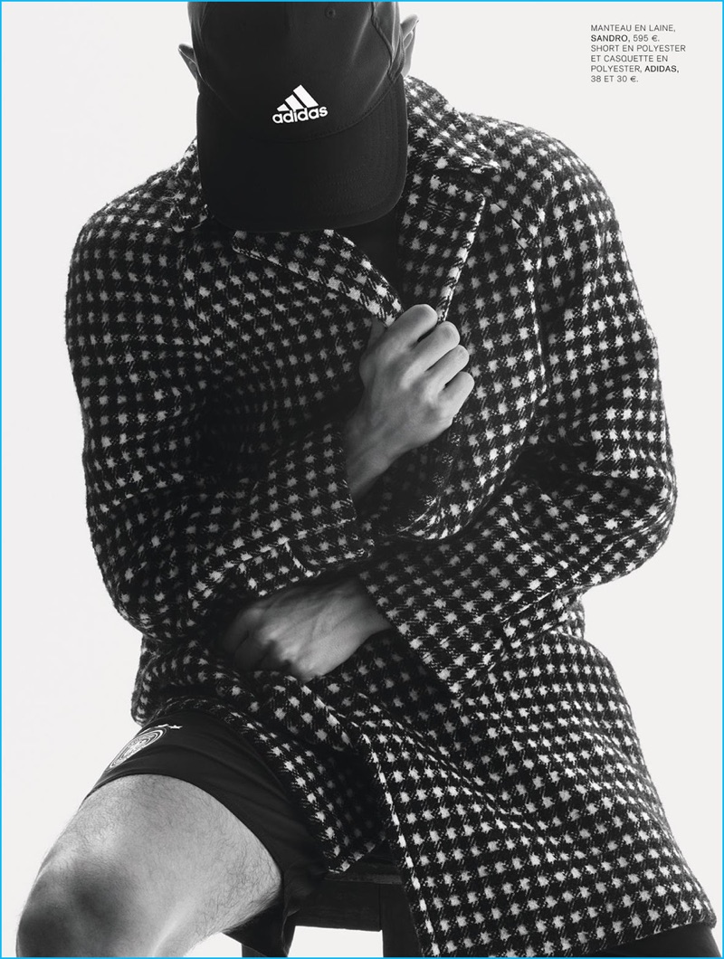L'Express Styles highlights a choice black and white gingham print coat from Sandro.