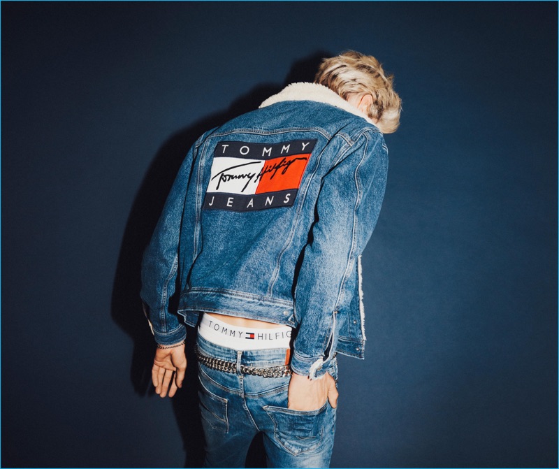 Lucky Blue Smith channels 90s style in Tommy Hilfiger's fall-winter 2016 campaign for Tommy Jeans.