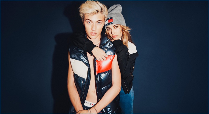 Lucky Blue Smith joins Hailey Baldwin in Tommy Hilfiger's fall-winter 2016 campaign for Tommy Jeans.