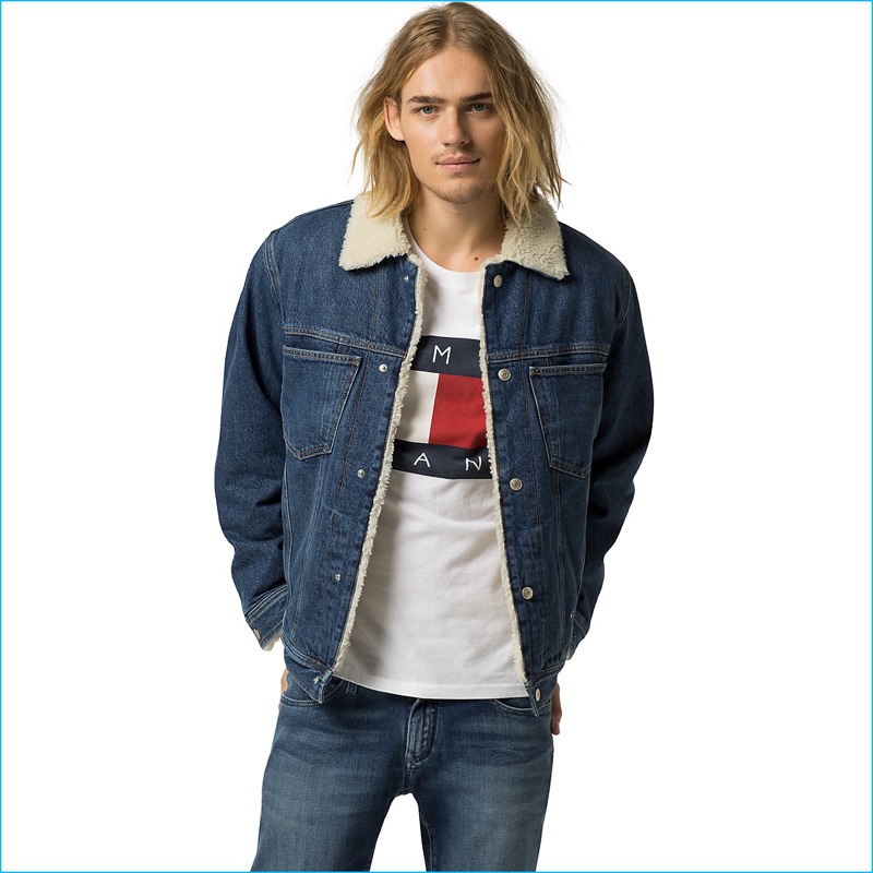 Ton Heukels wears Tommy Jeans Fleece Lined Denim Jacket.