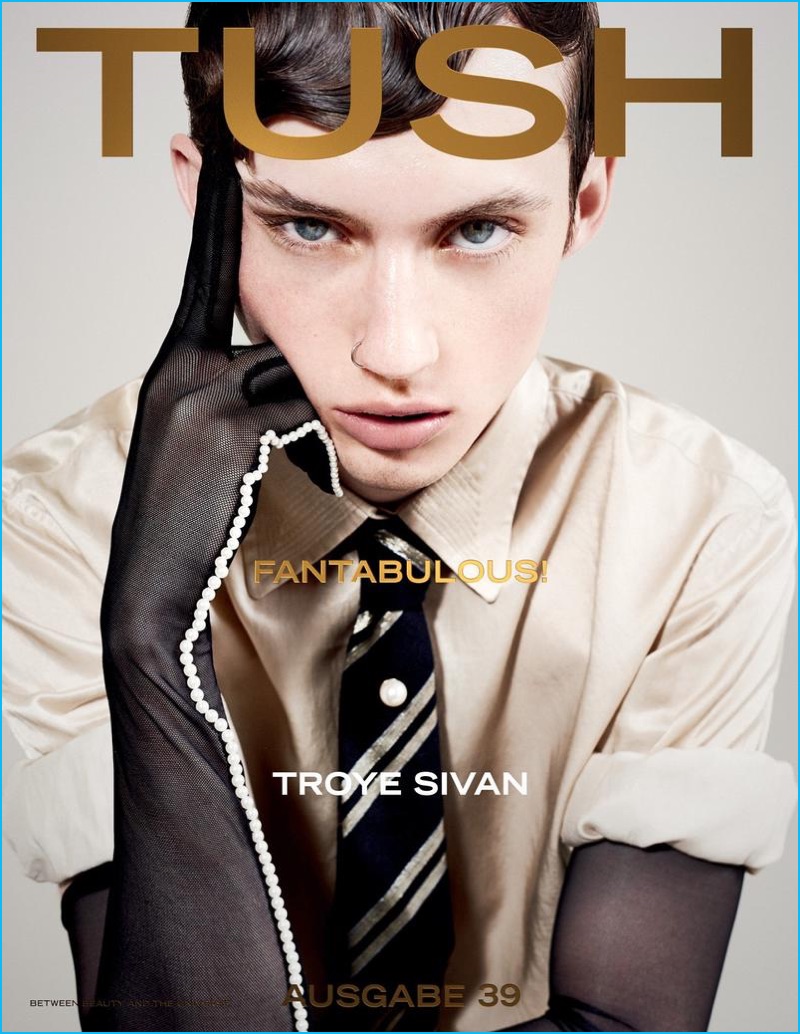 Troye Sivan covers the fall-winter 2016 issue of Tush magazine.