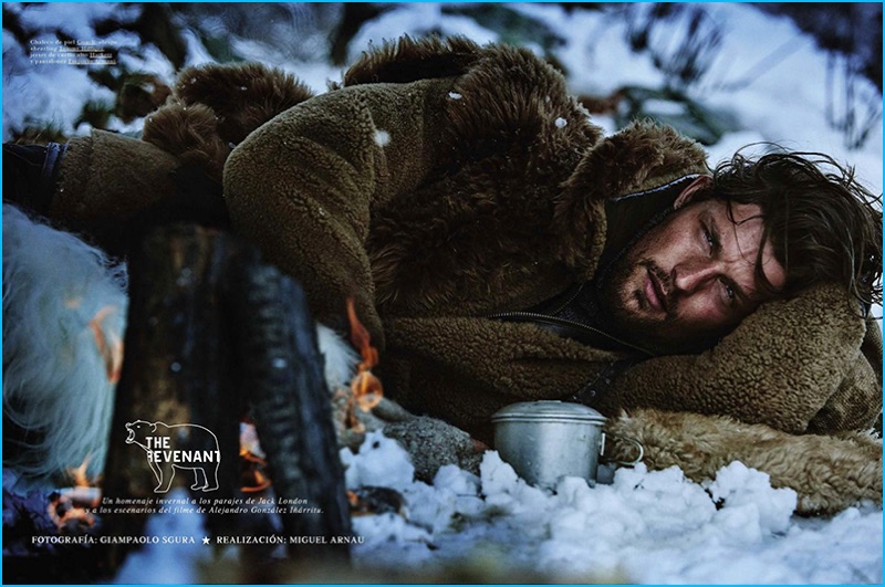 Giampaolo Sgura photographs Wouter Peelen in a Tommy Hilfiger shearling jacket, Coach leather vest, Hackett shirt, and Emporio Armani pants.