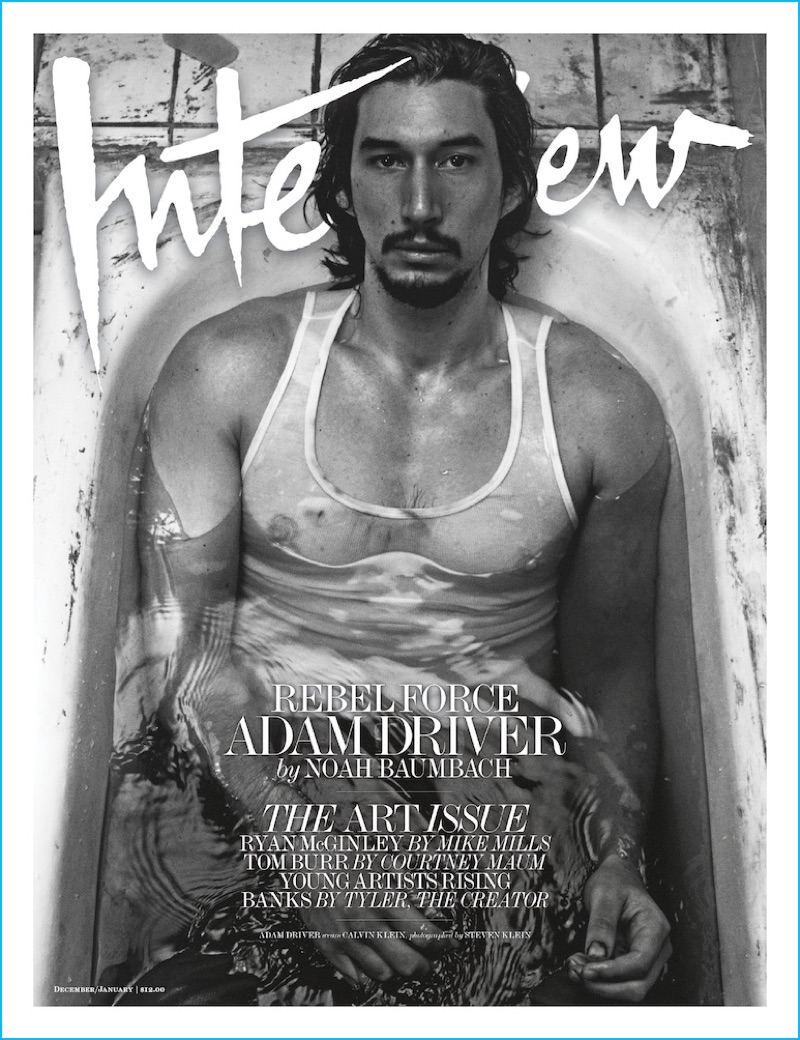 Adam Driver covers the December 2016/January 2017 issue of Interview magazine.