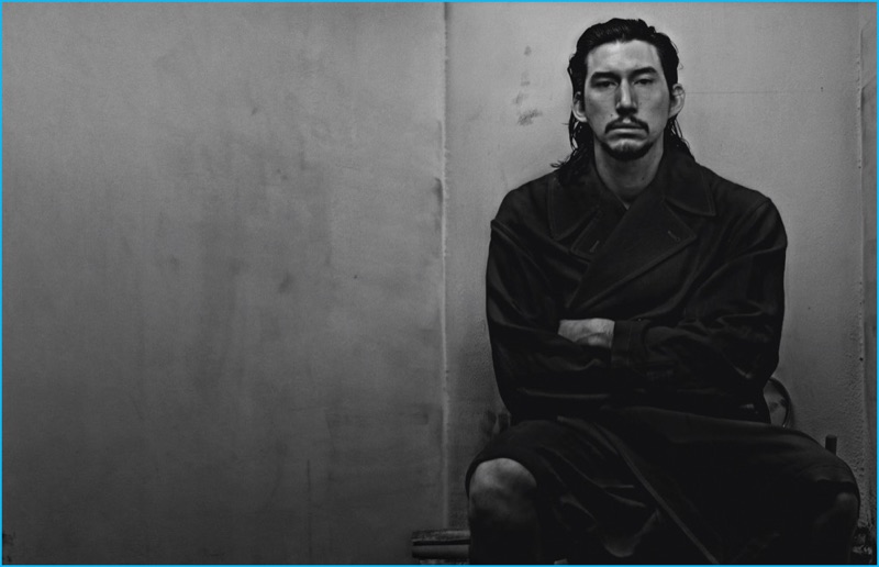 Actor Adam Driver wears a Marni coat for Interview magazine.