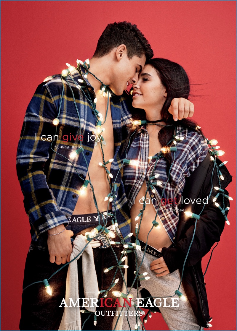 Jack Gilinsky and Madison Beer star in American Eagle's holiday 2016 campaign.