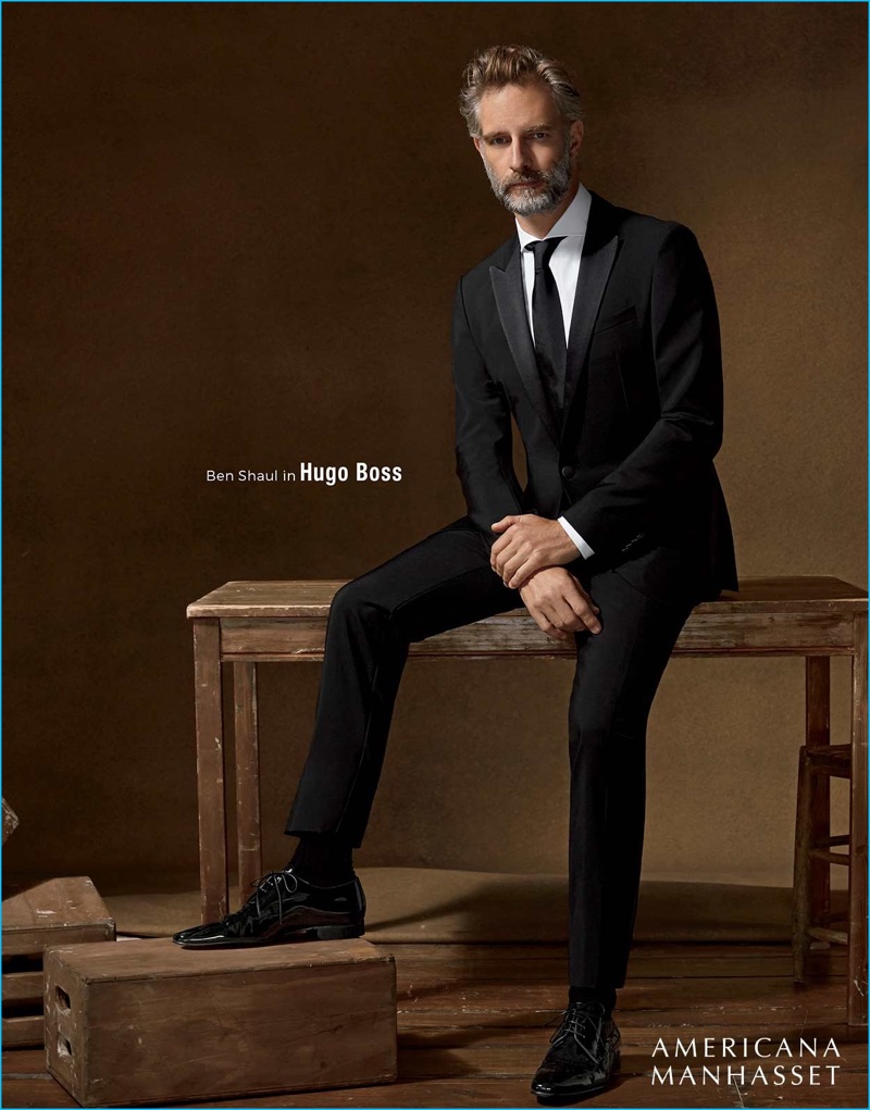 Ben Shaul dons a tuxedo from German brand Hugo Boss.