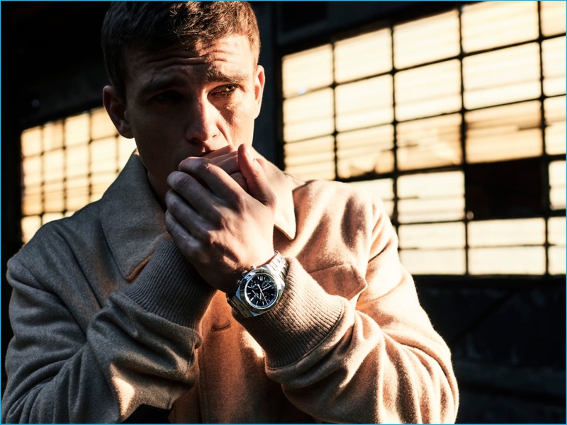 Michel Seden photographs Benjamin Eidem in a Hermes jacket with a Vacheron Constantin watch.
