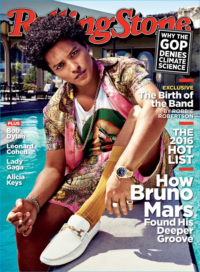 Bruno Mars covers the latest issue of Rolling Stone magazine.