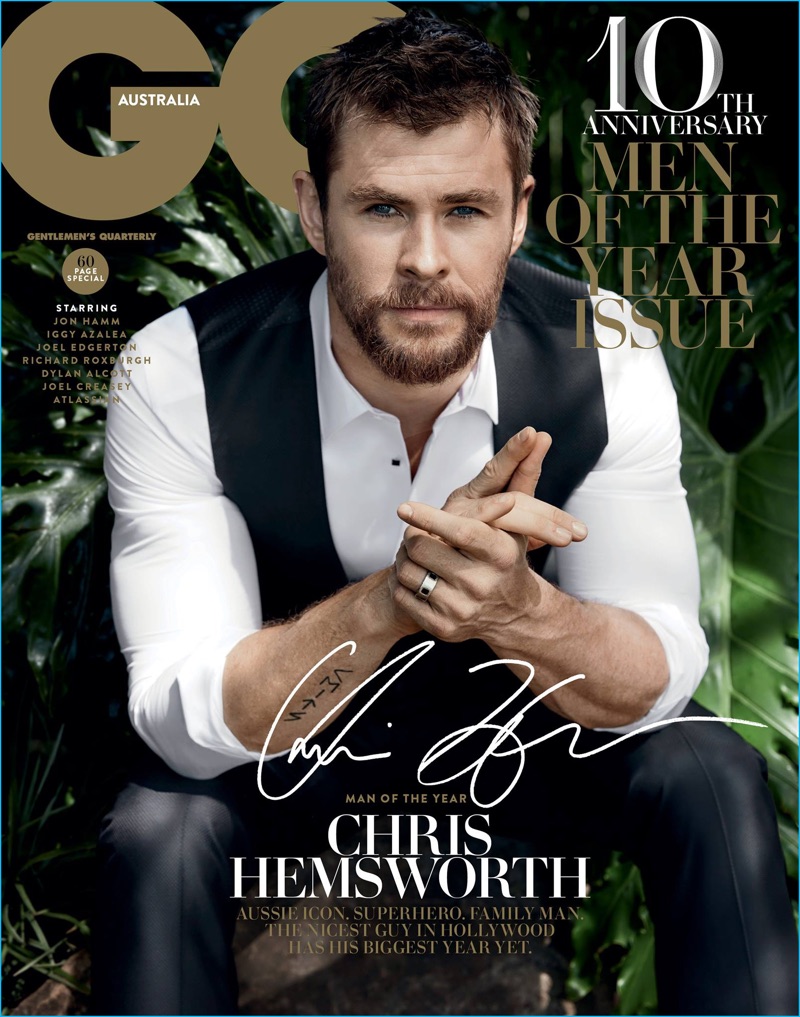 Chris Hemsworth covers the December 2016/January 2017 issue of GQ Australia.