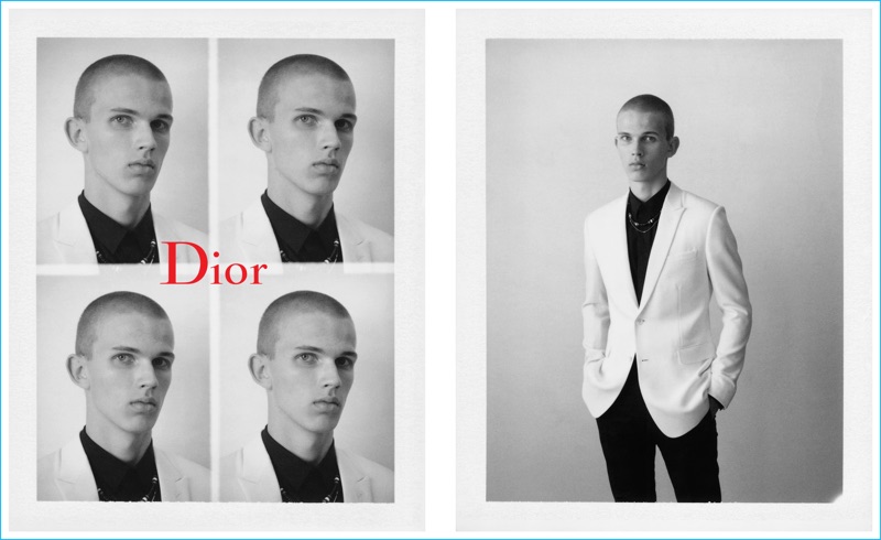 Dior Homme embraces contrast with a clean black and white suiting ensemble.