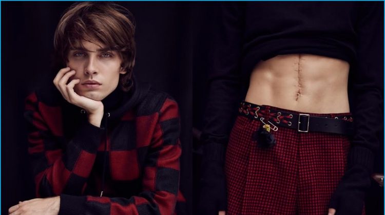 Eduard Michalko Rocks Red & Black Dior Homme Fashions for GQ Portugal