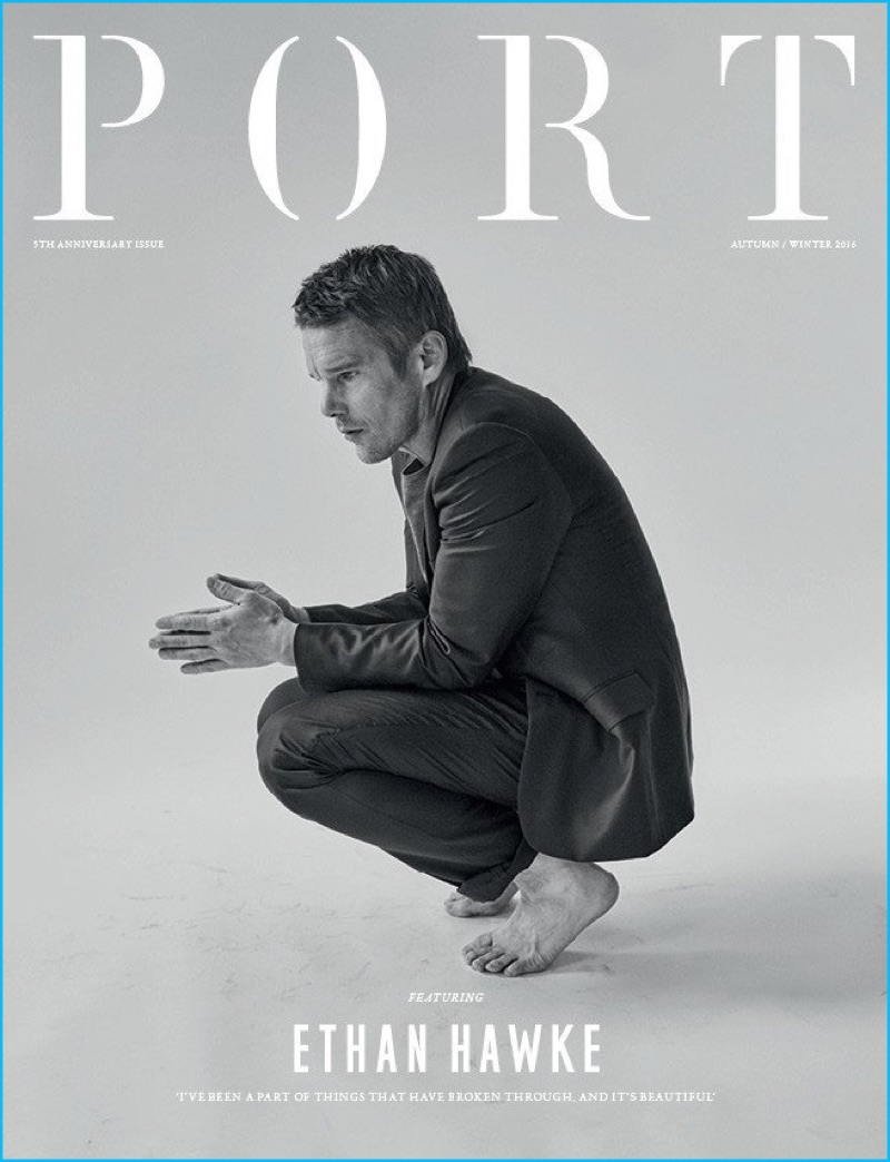 Ethan Hawke covers the fall-winter 2016 issue of Port magazine.
