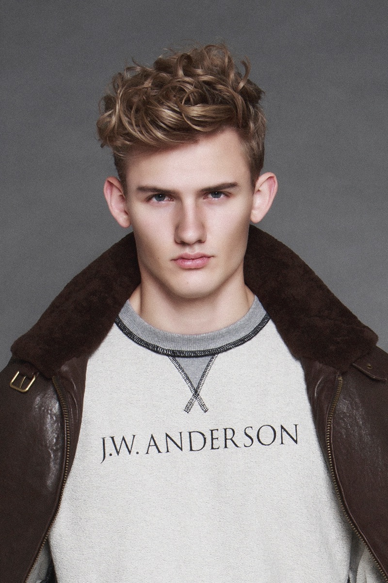 Tyler wears leather jacket Vince Camuto and sweatshirt J.W. Anderson.