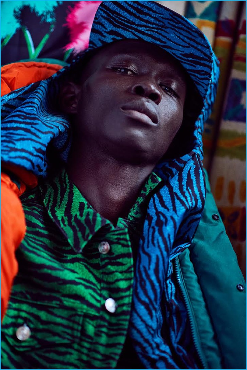 Branislav Simoncik photographs Fernando Cabral in fashions from H&M's Kenzo collaboration.