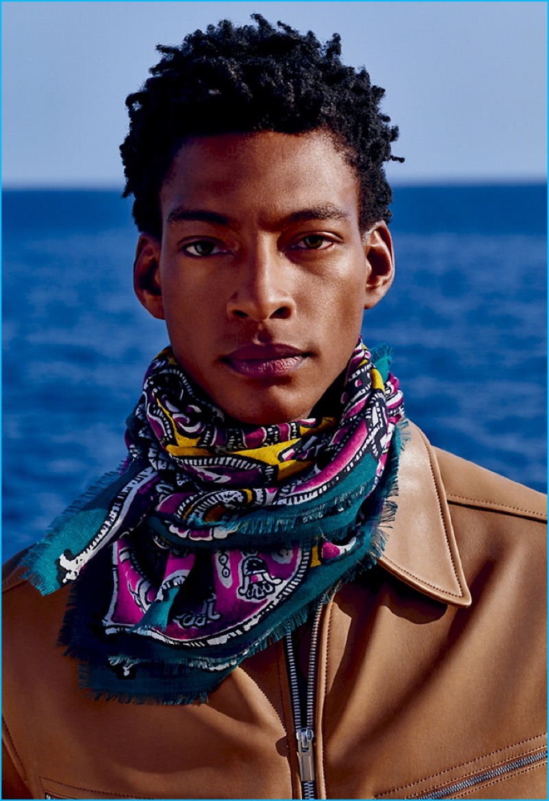 Venturing outdoors, Ty Ogunkoya stars in Hermès' fall-winter 2016 Cravates lookbook.