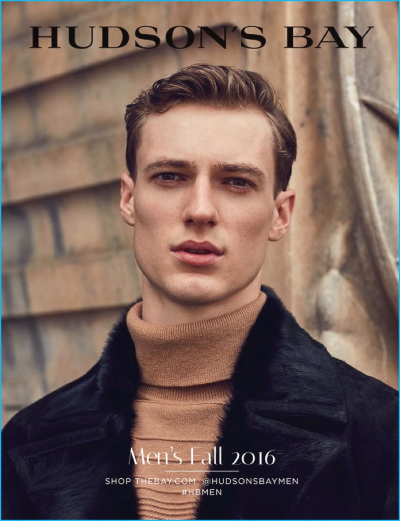 Tommaso de Benedictis covers Hudson's Bay fall 2016 men's catalogue.