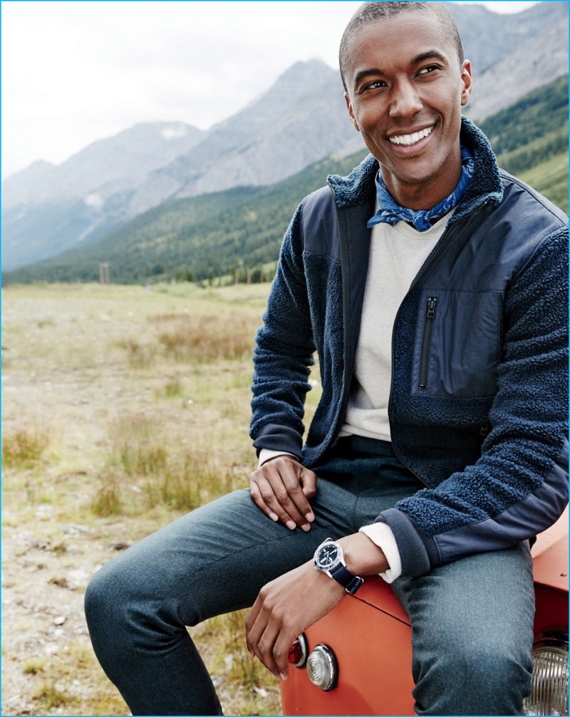 Claudio Monteiro dons a fleece full-zip jacket by J.Crew.