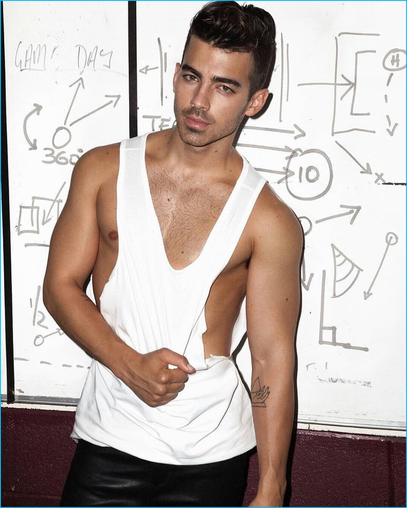 Joe Jonas poses for a provocative image for Notion magazine, which exposes his nipple.