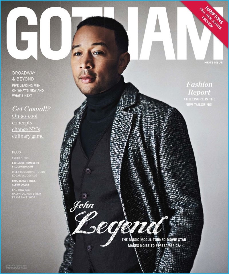 John Legend covers the men's fashion issue of Gotham magazine.