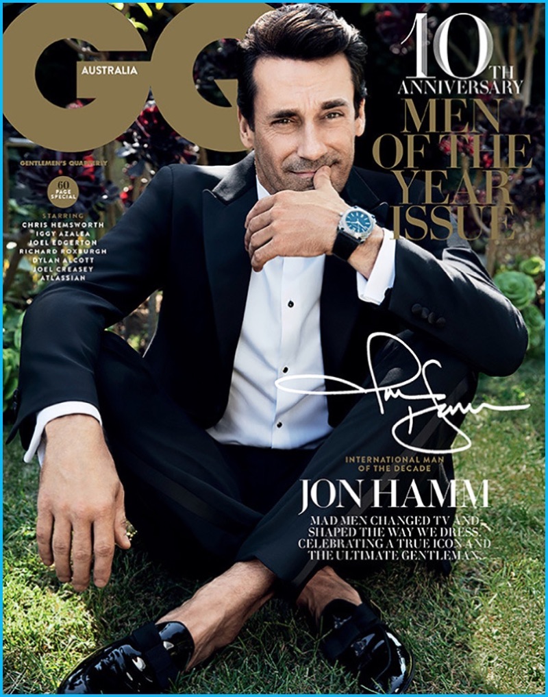 Jon Hamm covers the most recent issue of GQ Australia.