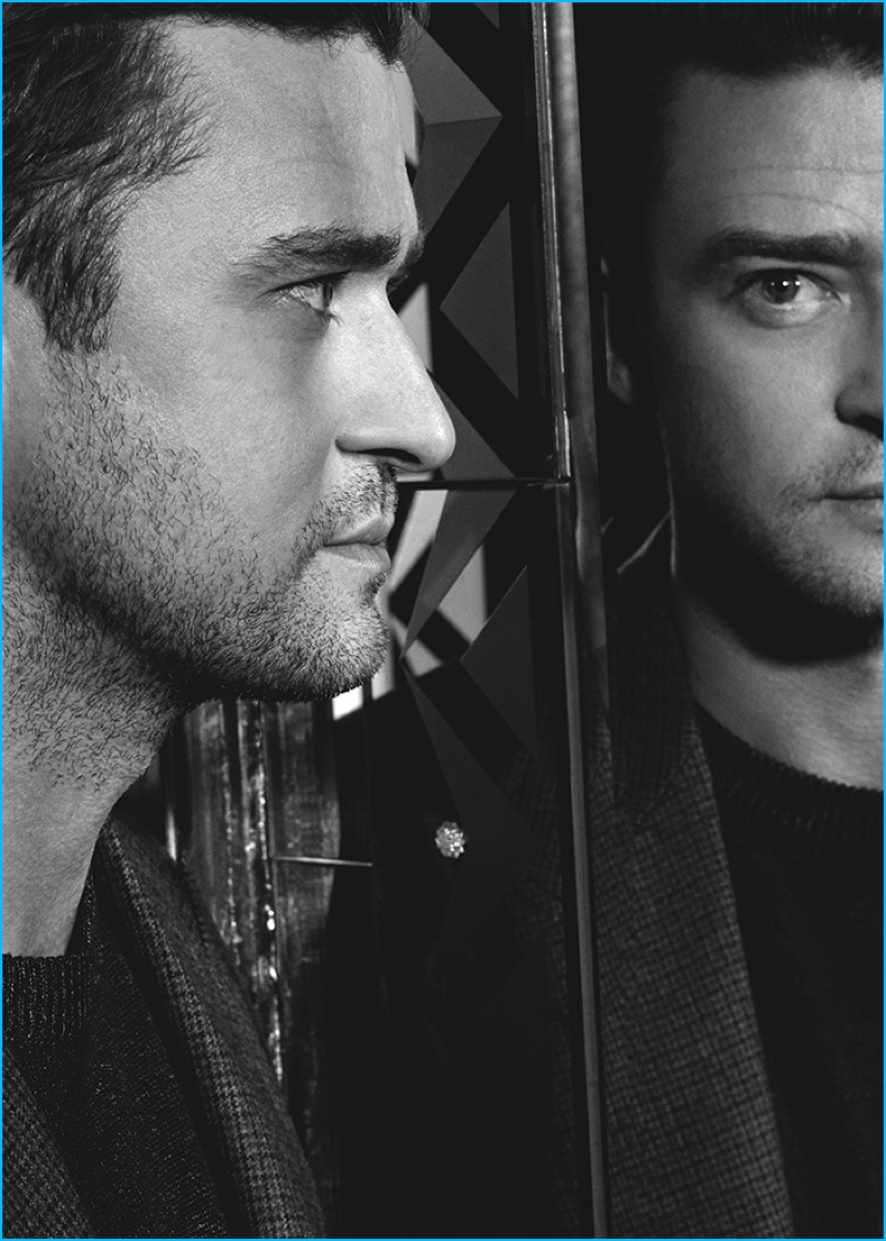 Singer and actor Justin Timberlake appears in a black & white photo shoot for Variety magazine.