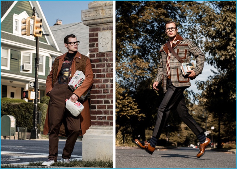 Left to Right: Lars Burmeister sports fall fashions from Givenchy and Prada.