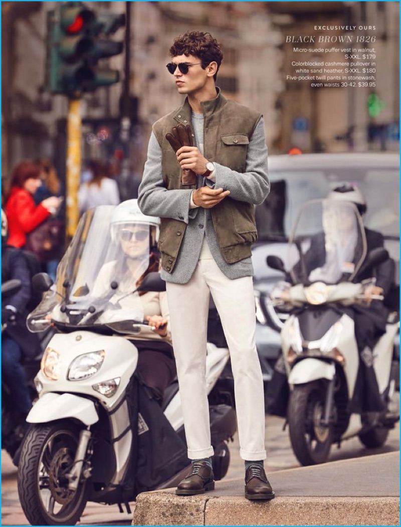 Bruno Staub photographs Arthur Gosse in Black Brown 1826 for Lord & Taylor.