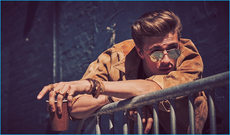 Guy Aroch photographs Lucky Blue Smith for Eli Halili's fall-winter 2016 campaign.