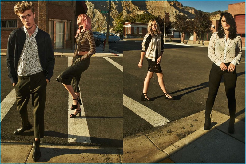 Lucky Blue Smith, Pyper America, Daisy Clementine, and Starlie star in a fashion shoot for H&M.