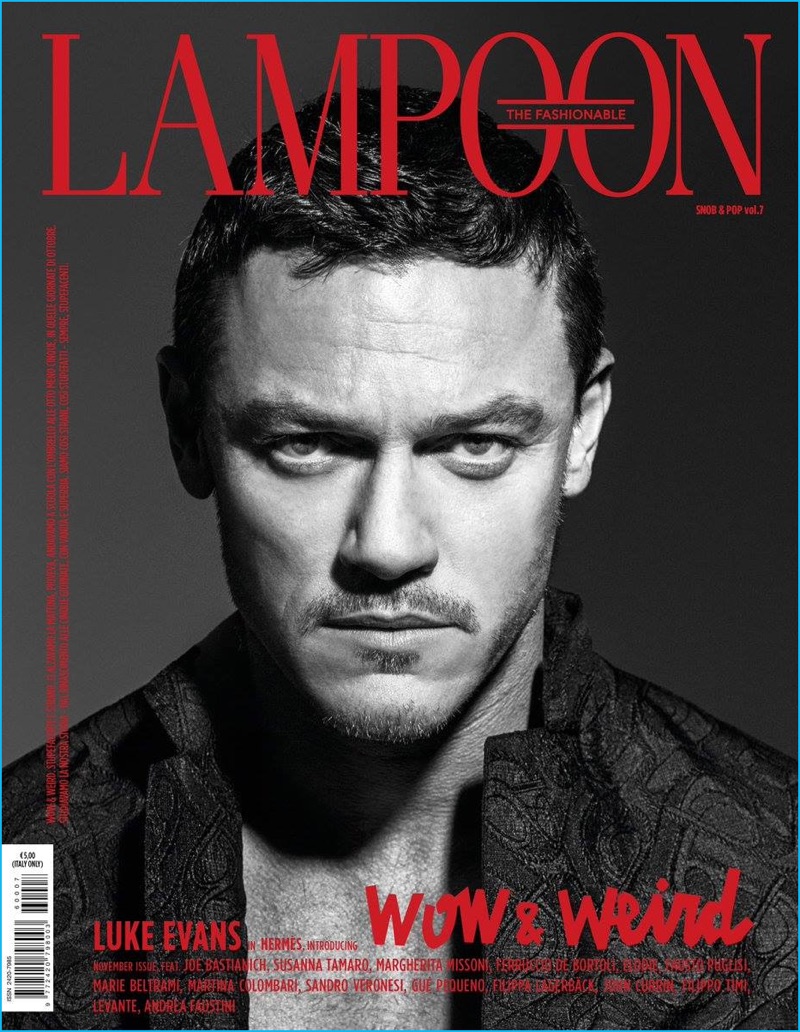 Luke Evans covers the most recent issue of The Fashionable Lampoon.