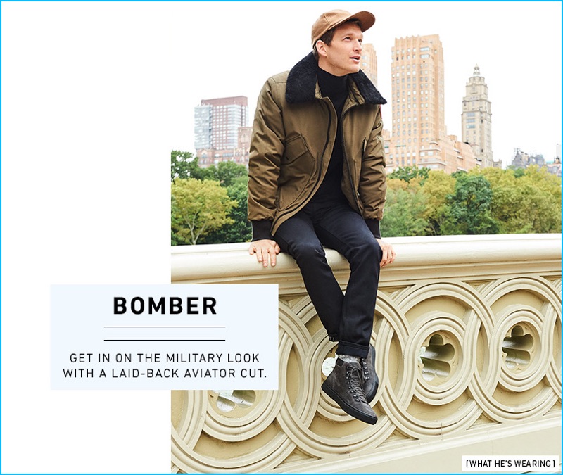 Outerwear extraordinaire Canada Goose subscribes to the bomber trend with its Bromley bomber jacket.