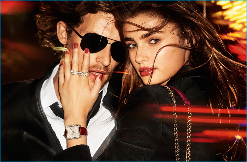 Wouter Peelen and Taylor Hill fronts MICHAEL Michael Kors' holiday 2016 campaign.