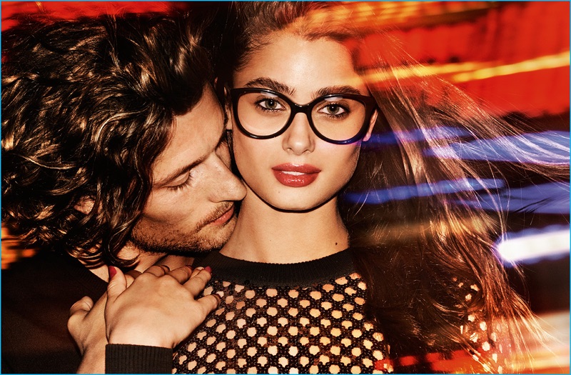 Dutch model Wouter Peelen cozies up to Taylor Hill for MICHAEL Michael Kors' holiday 2016 campaign.