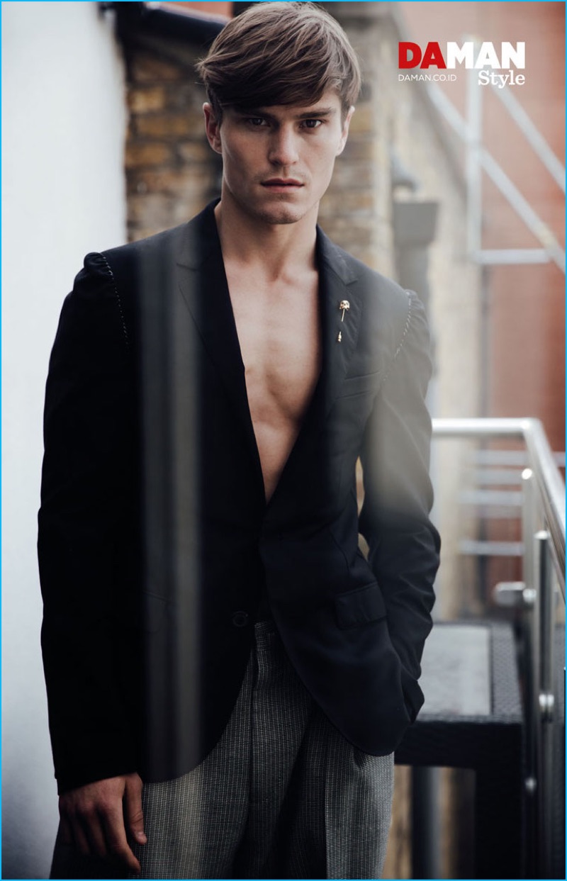Mitchell Nguyen McCormack photographs Oliver Cheshire in Lanvin for Da Man Style.
