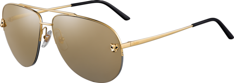 Panthére de Cartier Aviators in Mirrored Gold