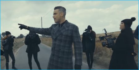 Robbie Williams Rocks Thom Browne Plaid Coat for 'Love My Life' Music Video