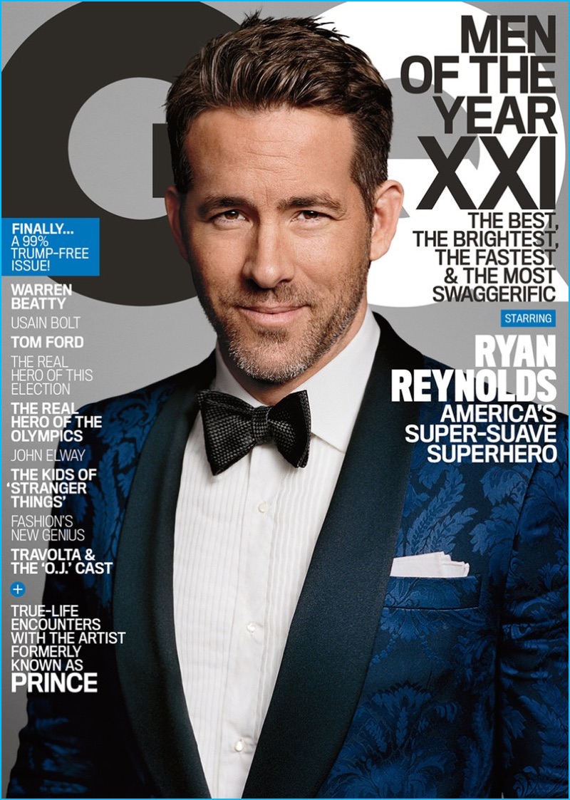 Ryan Reynolds covers the December 2016 issue of GQ.