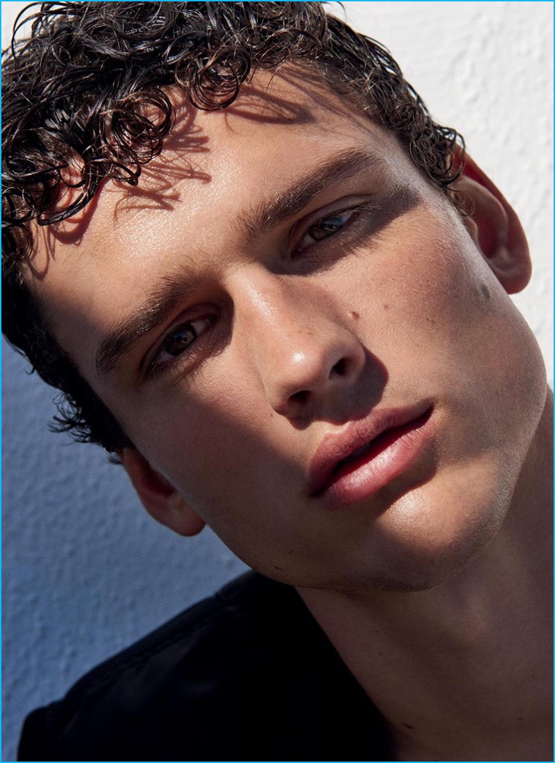 Canadian model Simon Nessman appears in an editorial for the fall-winter 2016 issue of Elle Man Czech.