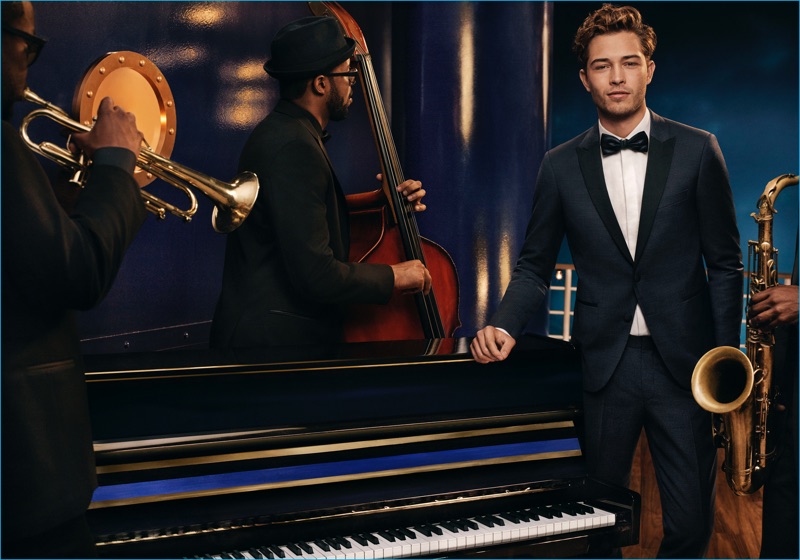 Francisco Lachowski is dashing in a tailored suit for Tommy Hilfiger's holiday 2016 campaign.