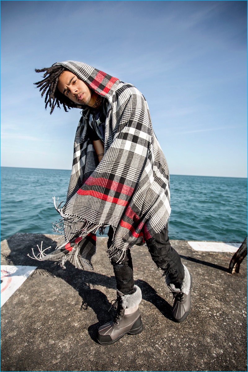 Jake Osmun photographs Vic Mensa in UGG's Roskoe boots.