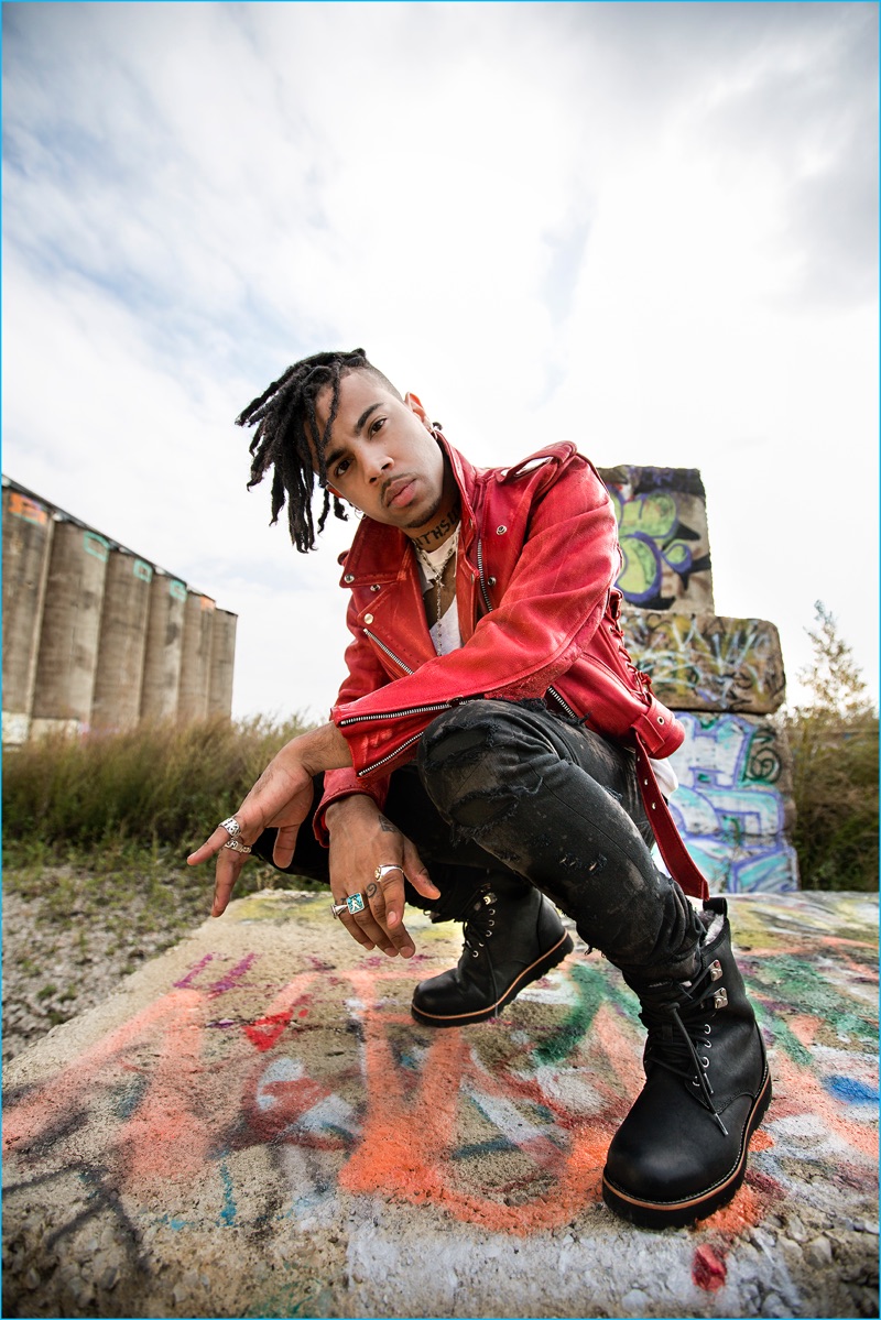 Starring in UGG's fall campaign, Vic Mensa rocks the brand's Harkley boots.