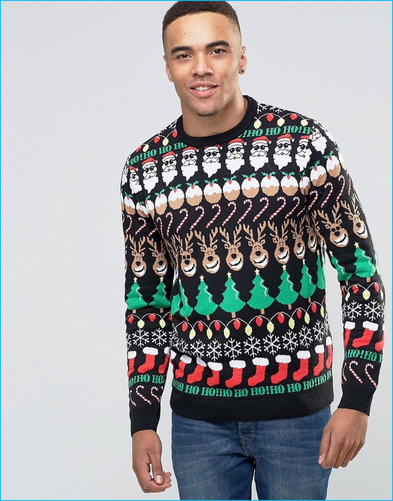 Men's Christmas Sweaters: ASOS Holiday 2016