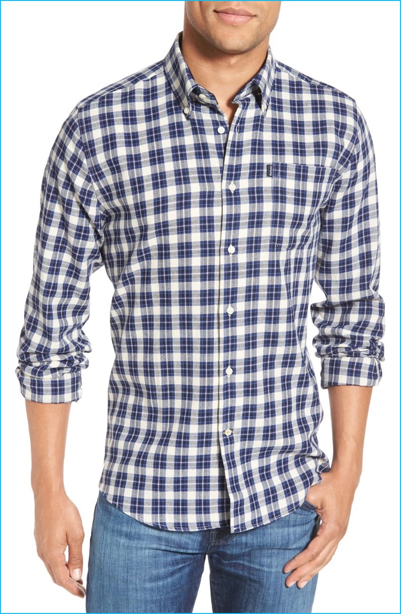 Barbour delivers a timeless classic with its plaid sport shirt.