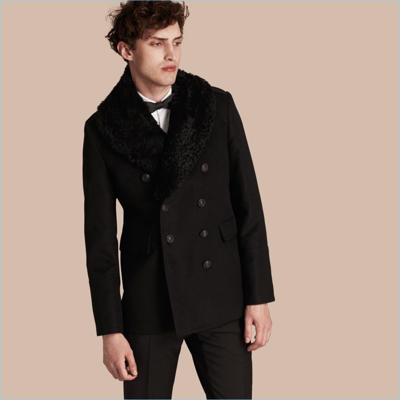 Burberry Technical Cotton Moleskin Peacoat